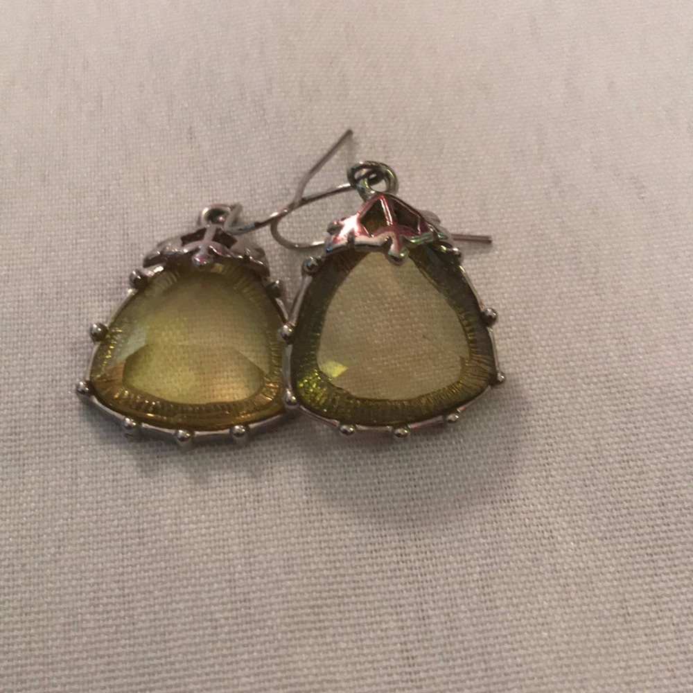 Green and Silver Earrings